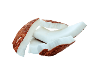 afbeelding van verbrijzelde kokosnoten fruit